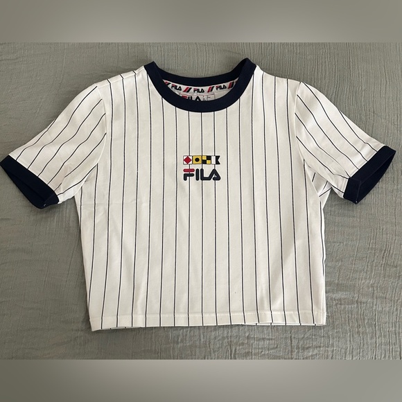 Fila Striped White and Black T-Shirt - Picture 2 of 3